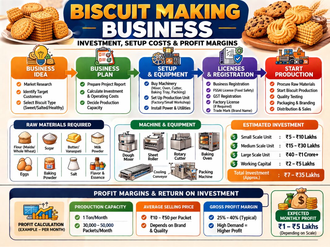 Biscuit Making Business, Investment, Setup Costs & Profit Margins Biscuit Making Business, Investment, Setup Costs & Profit Margins