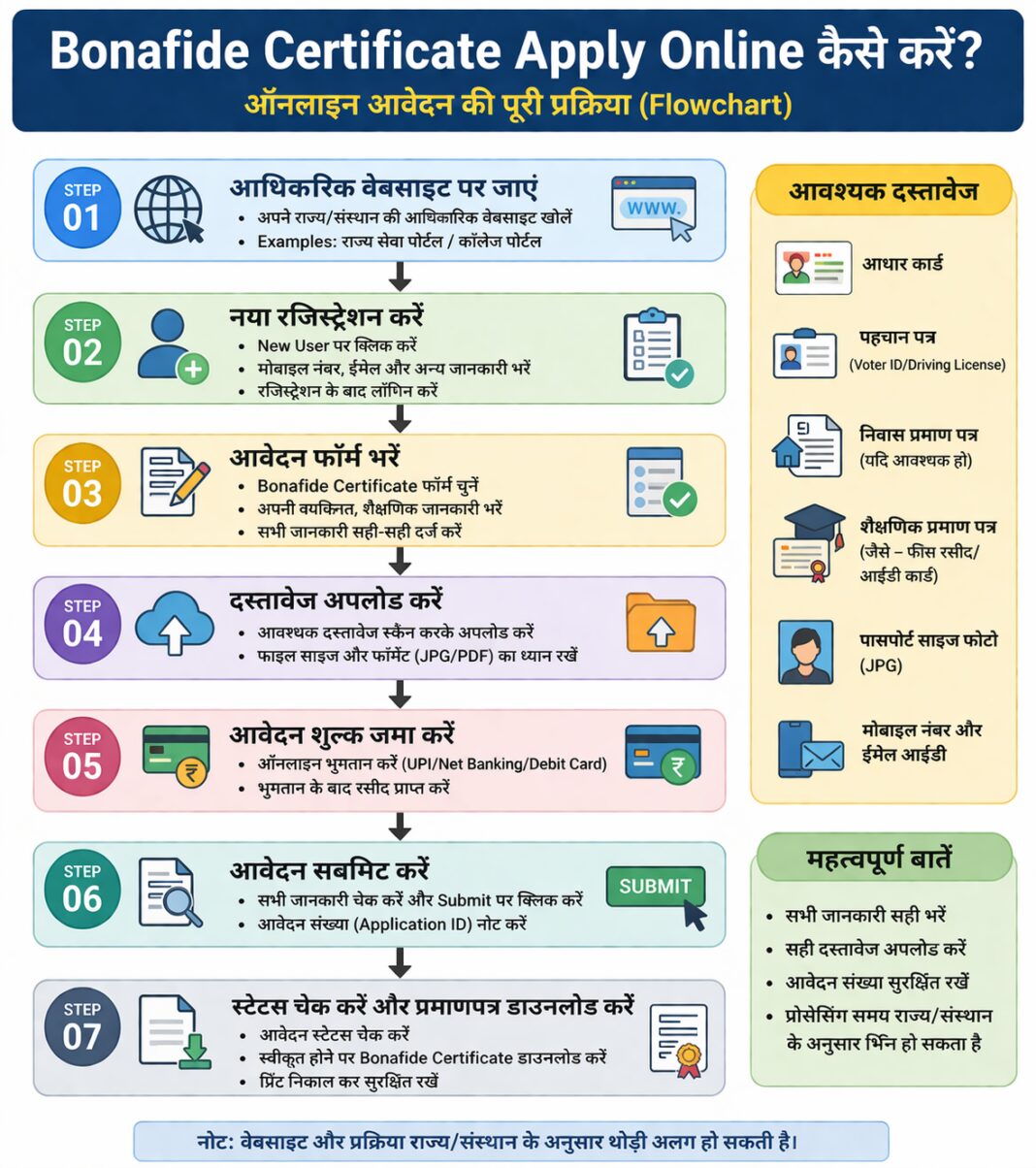 Bonafide Certificate Apply Online कैसे बनाएं जानकारी Bonafide Certificate Apply Online कैसे बनाएं जानकारी