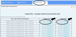 Punjab Police Constable Result 2021 Merit list