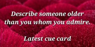 Describe someone who is older than you whom you admire