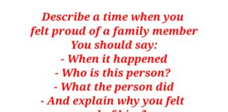 Describe a time when you felt proud of a family member