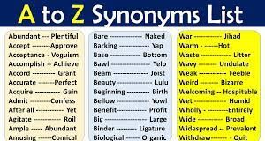 1000+ Synonyms List In English