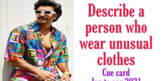 Describe a person who wears unusual clothes