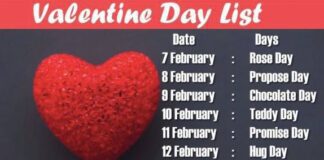 Valentine Week Days List 2023 (7 Feb to 14 Feb Date) Valentine Week Days List