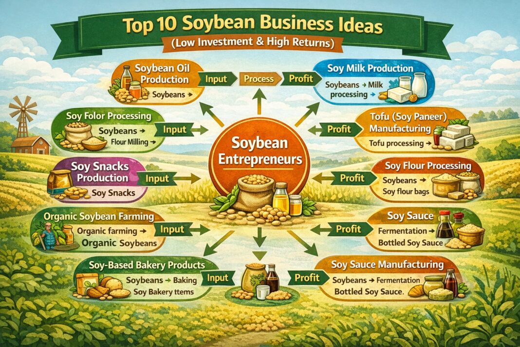 Top 10 Soybean Business Ideas (Low Investment & High Returns) Top 10 Soybean Business Ideas (Low Investment & High Returns)