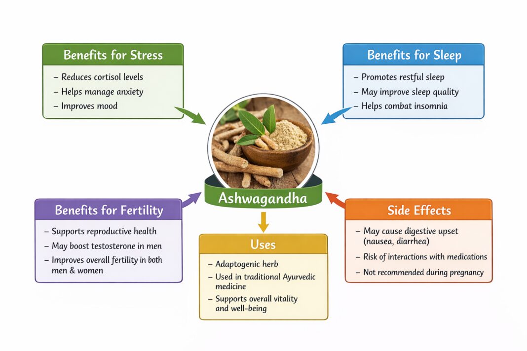 Ashwagandha Benefits for Stress, Sleep & Fertility, Uses & Side Effects Ashwagandha Benefits for Stress, Sleep & Fertility, Uses & Side Effects