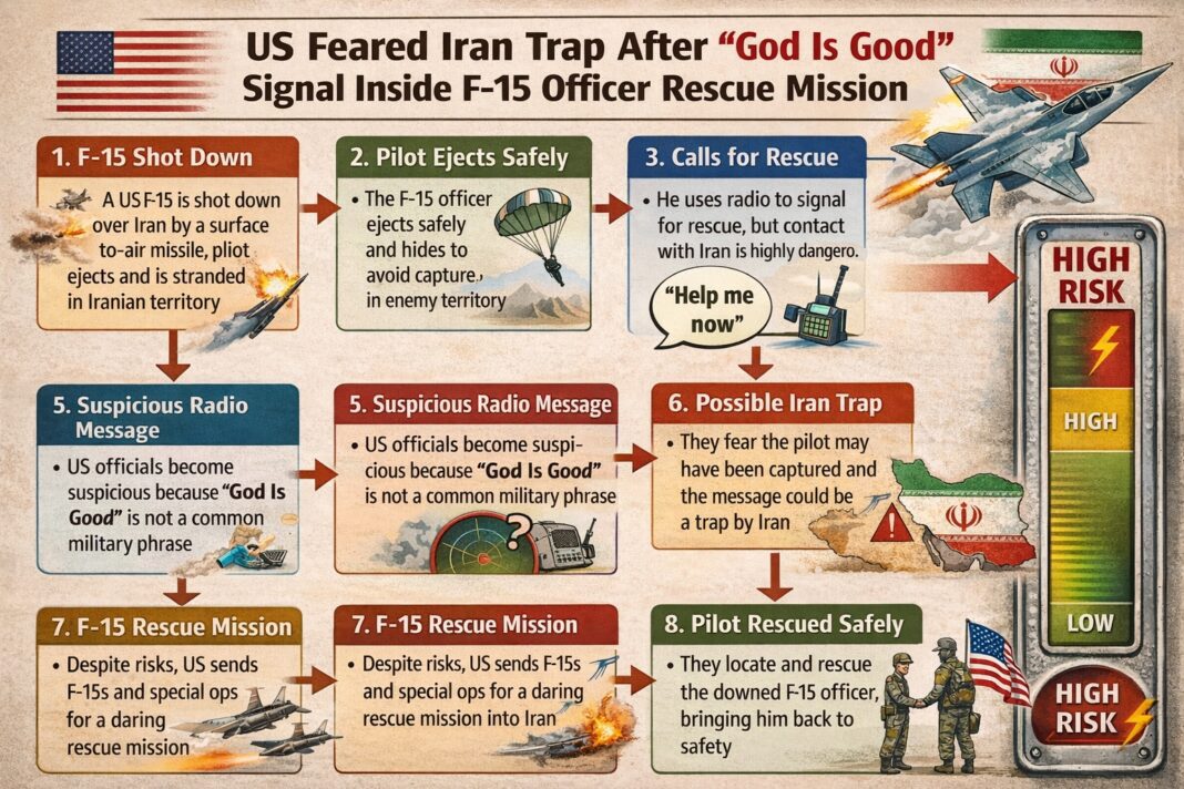 US Feared Iran Trap After “God Is Good” Signal Inside F-15 Officer Rescue Mission US Feared Iran Trap After “God Is Good” Signal Inside F-15 Officer Rescue Mission