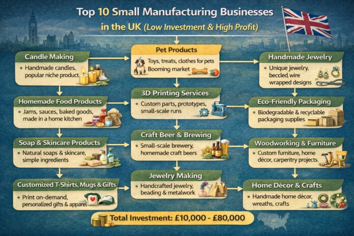 Top 10 Small Manufacturing Business in the UK (Low Investment & High Profit) Top 10 Small Manufacturing Business in the UK (Low Investment & High Profit)