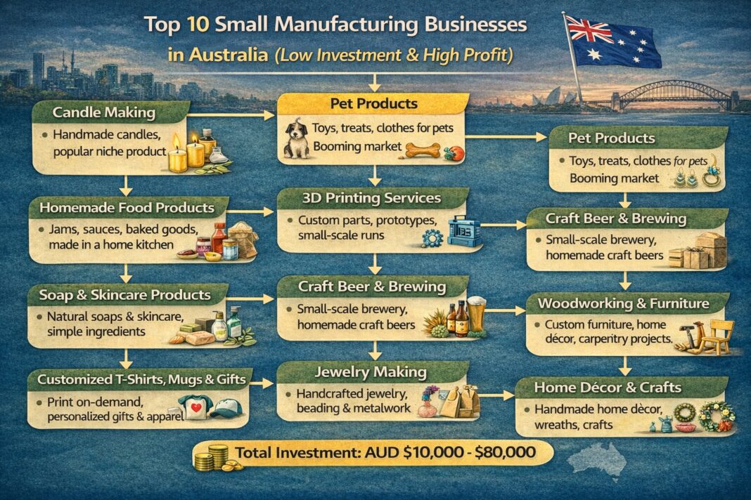Top 10 Small Manufacturing Businesses in Australia (Low Investment & High Profit) Top 10 Small Manufacturing Businesses in Australia (Low Investment & High Profit)